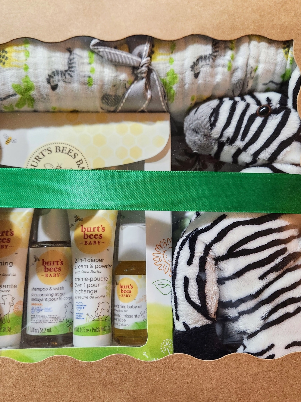 Burt's Bees Baby Green-Accented Zebra Bath & Skincare Gift Set